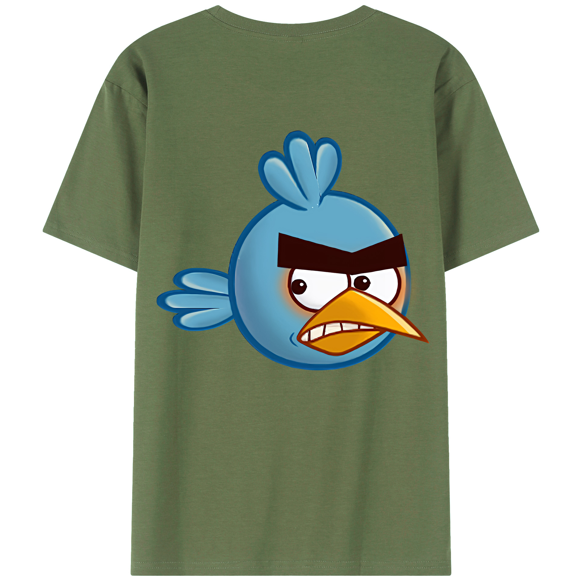 （画像用） Angry Birds アングリーバード 綿100％ メンズ半袖Tシャツ（バックプリント） 通気性
